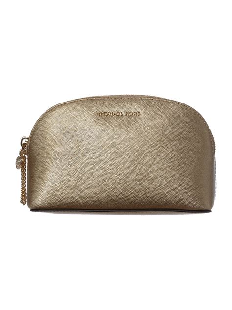 michael kors cosmetic bag gold|michael kors makeup bag sale.